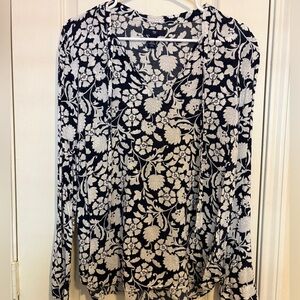 GAP Blue and White Floral Blouse